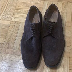 Bruno Magli Brown Suede Oxford Shoes